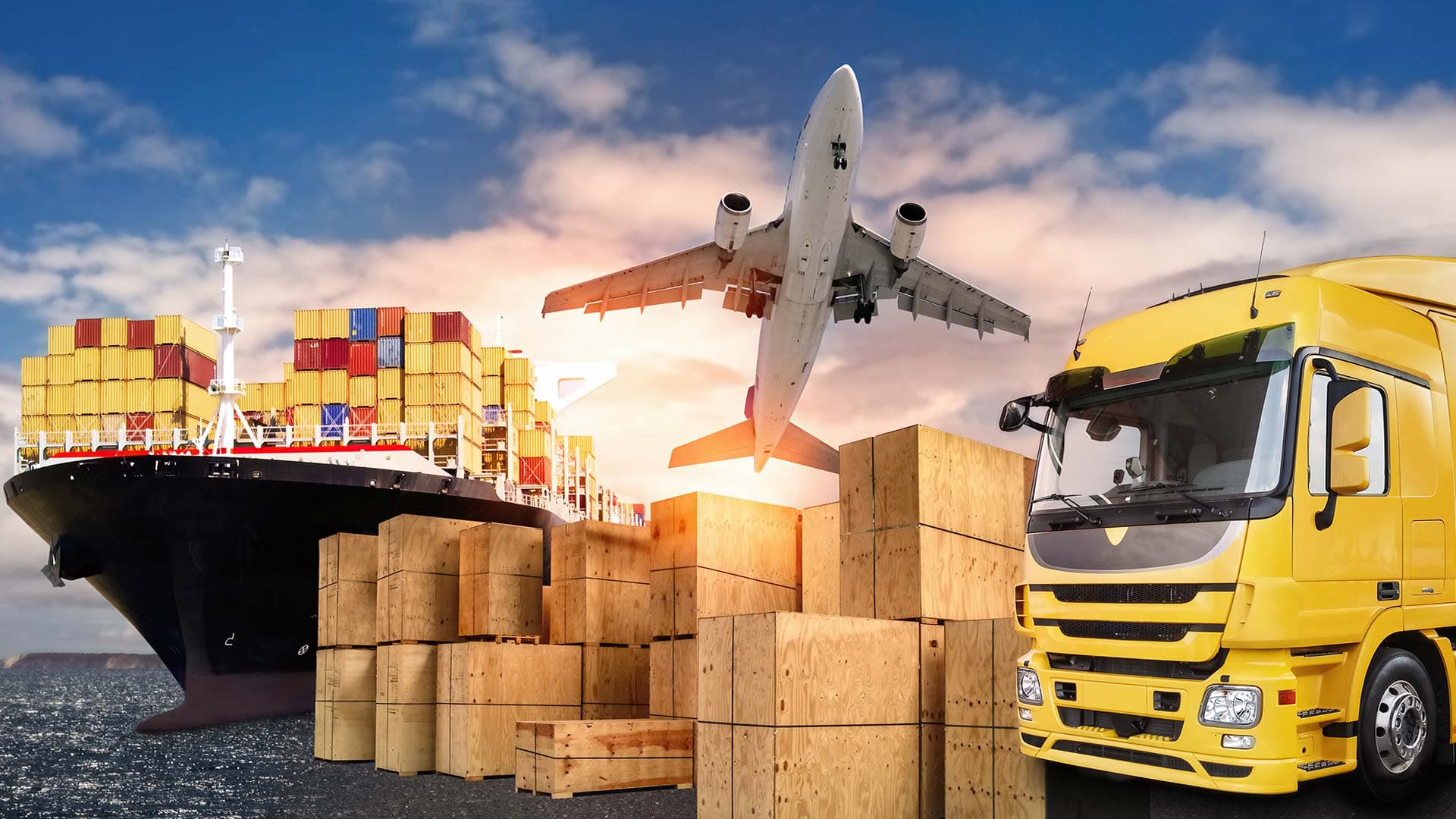 Avion cargo et port de conteneurs